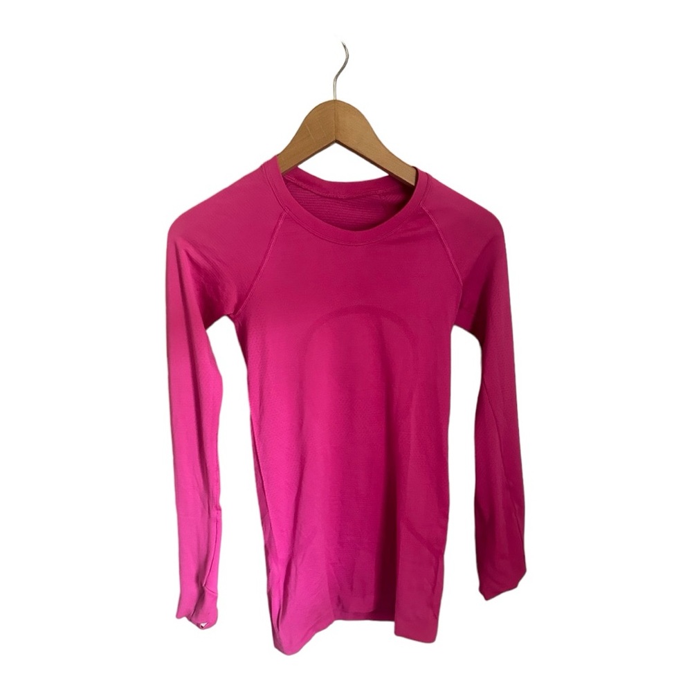 Sonic pink, long sleeves, swiftly tech, Lululemon size 2